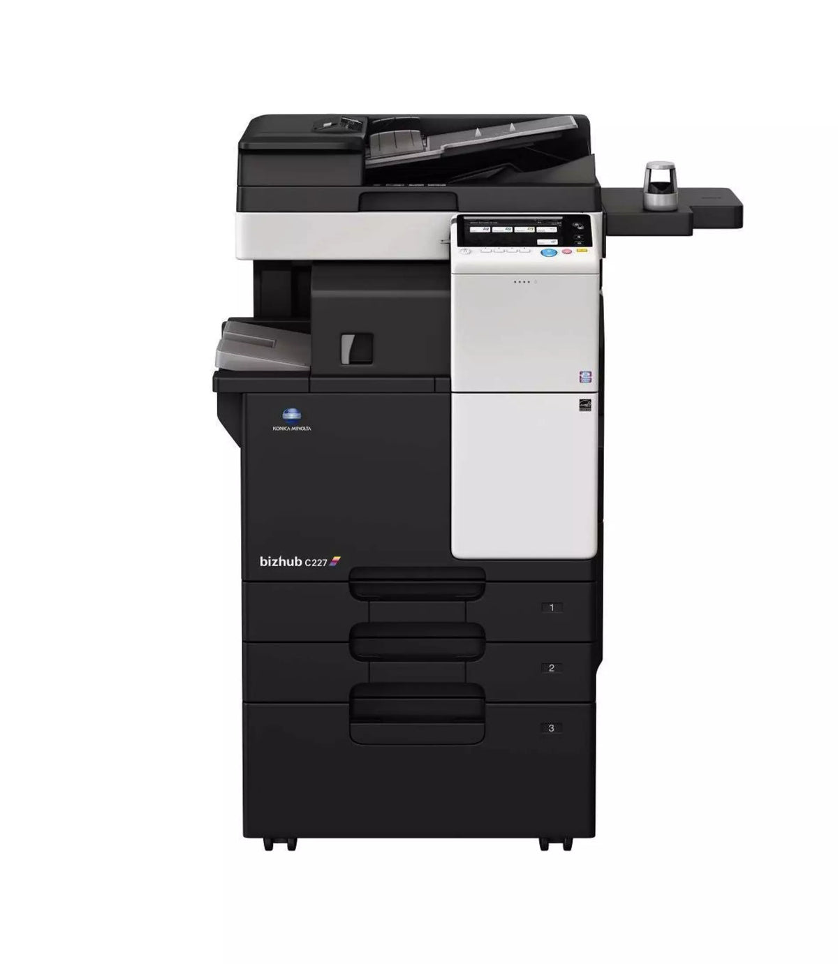 Konica Minolta bizhub 227 Mono MFD, 2GB RAM, Emperon Controller, Bypass, 2 x 500 trays, HDD, 250GB, Duplex & Web Browser, Black & White