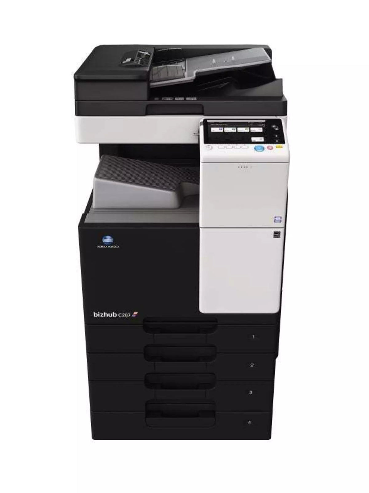 Konica Minolta bizhub 287 Mono MFD, 2GB RAM, Emperon Controller, Bypass, 2 x 500 trays, HDD, 250GB, Duplex & Web Browser, Black & White