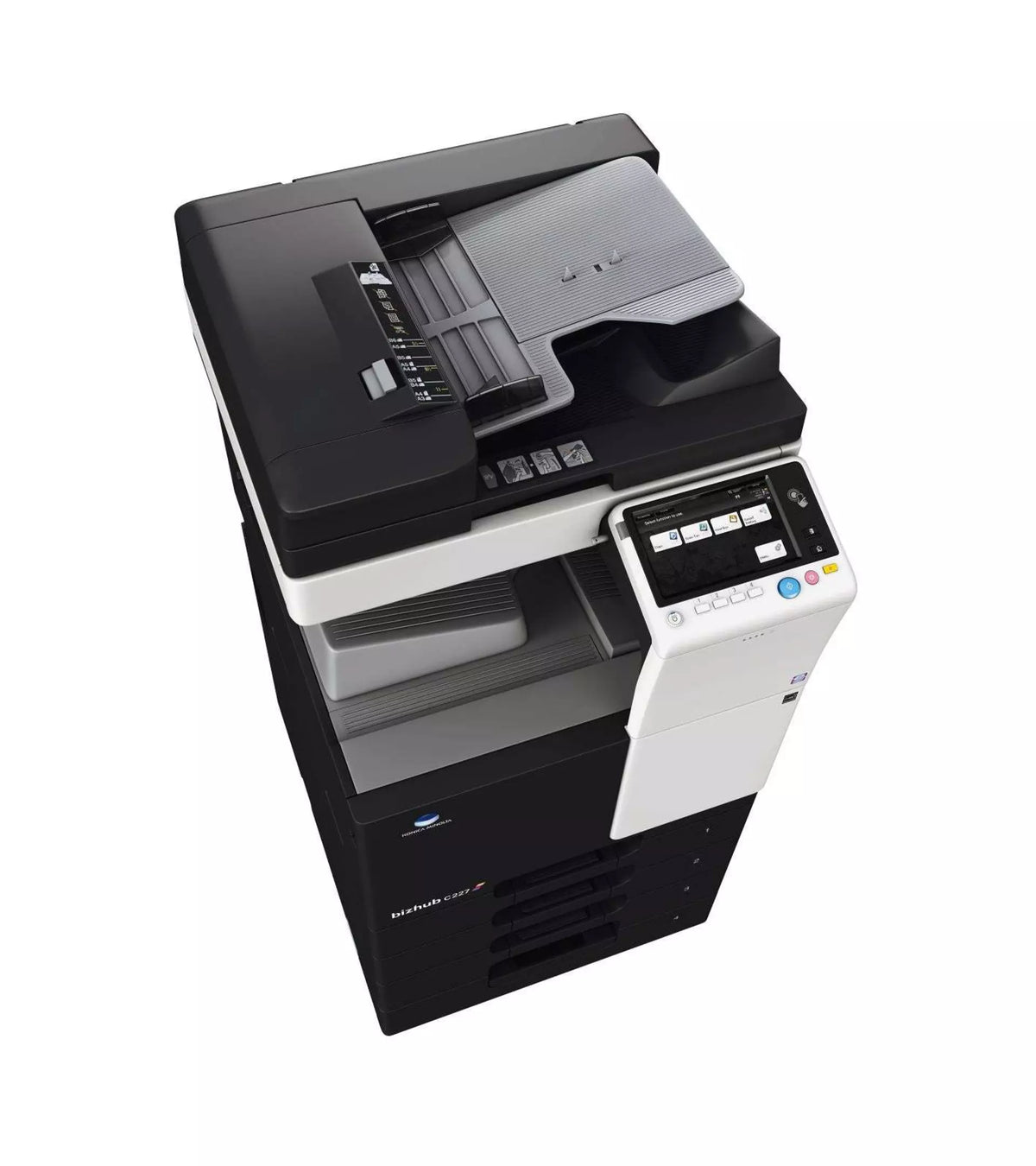 Konica Minolta bizhub 227 Mono MFD, 2GB RAM, Emperon Controller, Bypass, 2 x 500 trays, HDD, 250GB, Duplex & Web Browser, Black & White