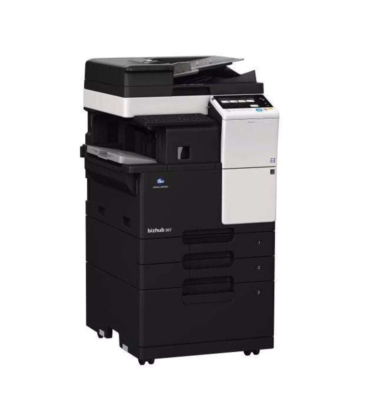 Konica Minolta bizhub 367 Mono MFD, 2GB RAM, Emperon Controller, Bypass, 2 x 500 trays, HDD, 250GB, Duplex & Web Browser, Black & White