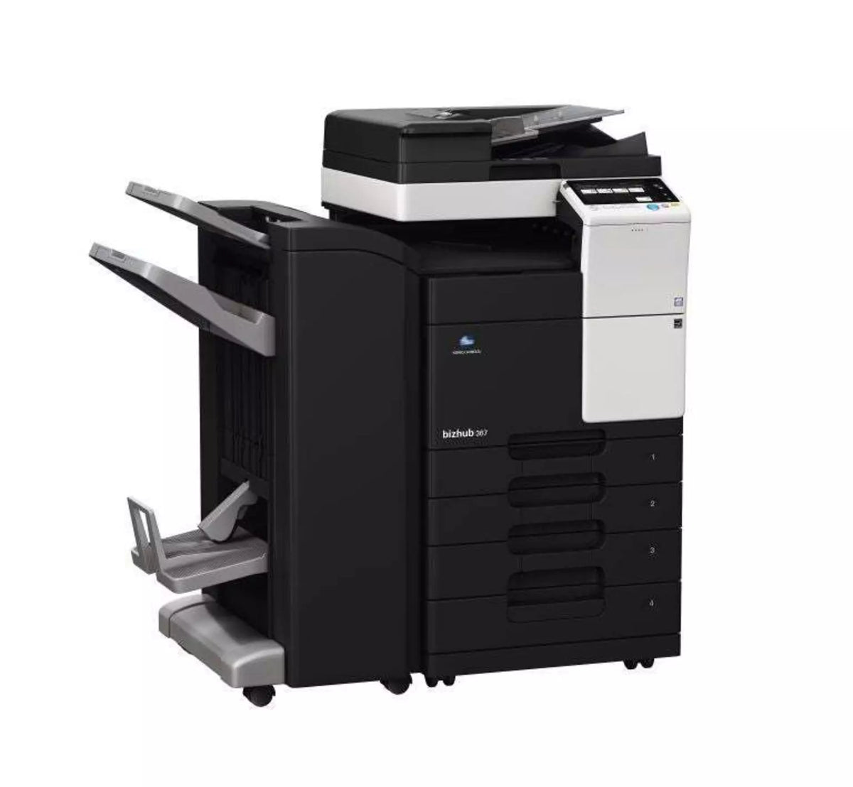 Konica Minolta bizhub 367 Mono MFD, 2GB RAM, Emperon Controller, Bypass, 2 x 500 trays, HDD, 250GB, Duplex & Web Browser, Black & White