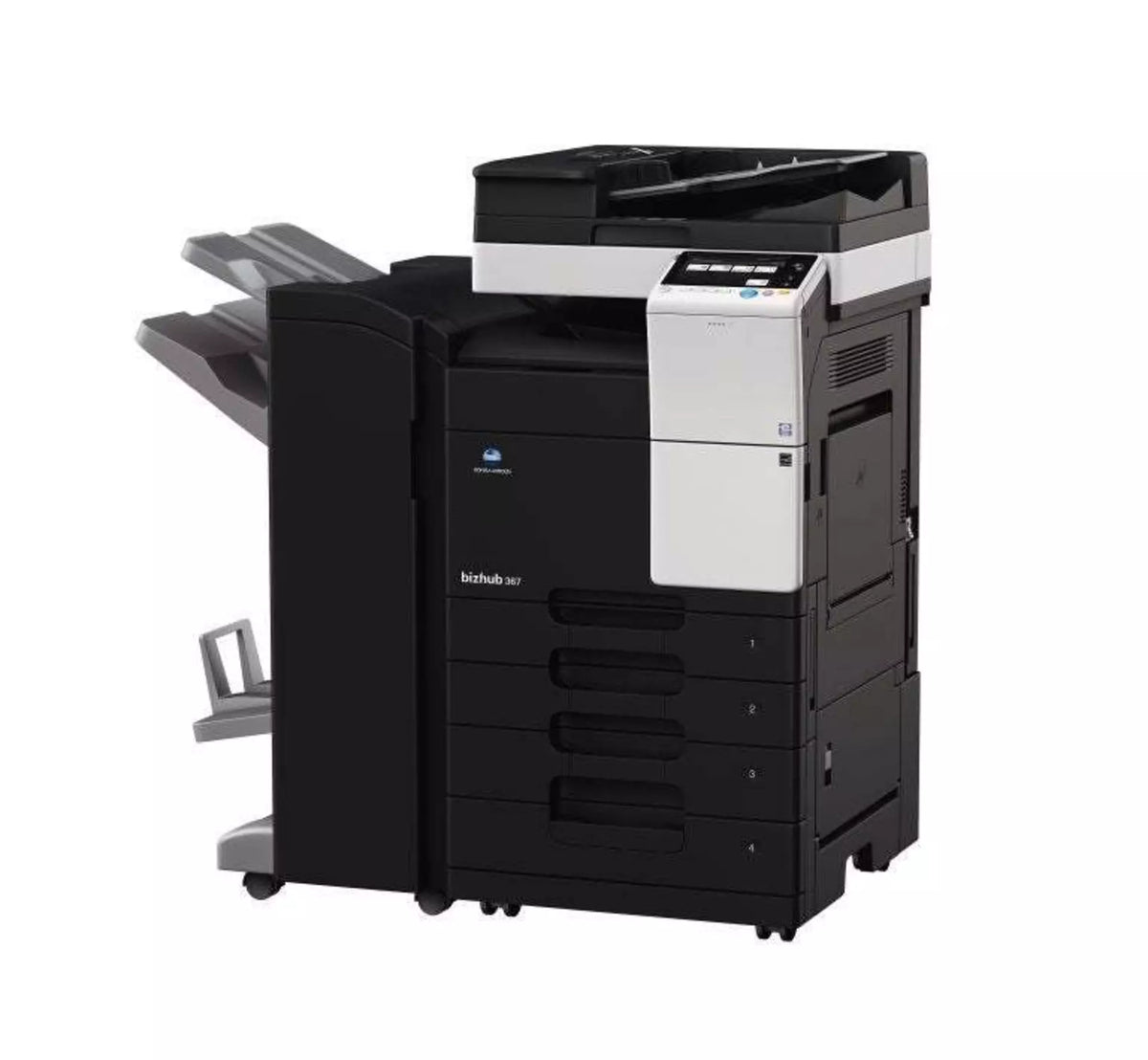 Konica Minolta bizhub 367 Mono MFD, 2GB RAM, Emperon Controller, Bypass, 2 x 500 trays, HDD, 250GB, Duplex & Web Browser, Black & White