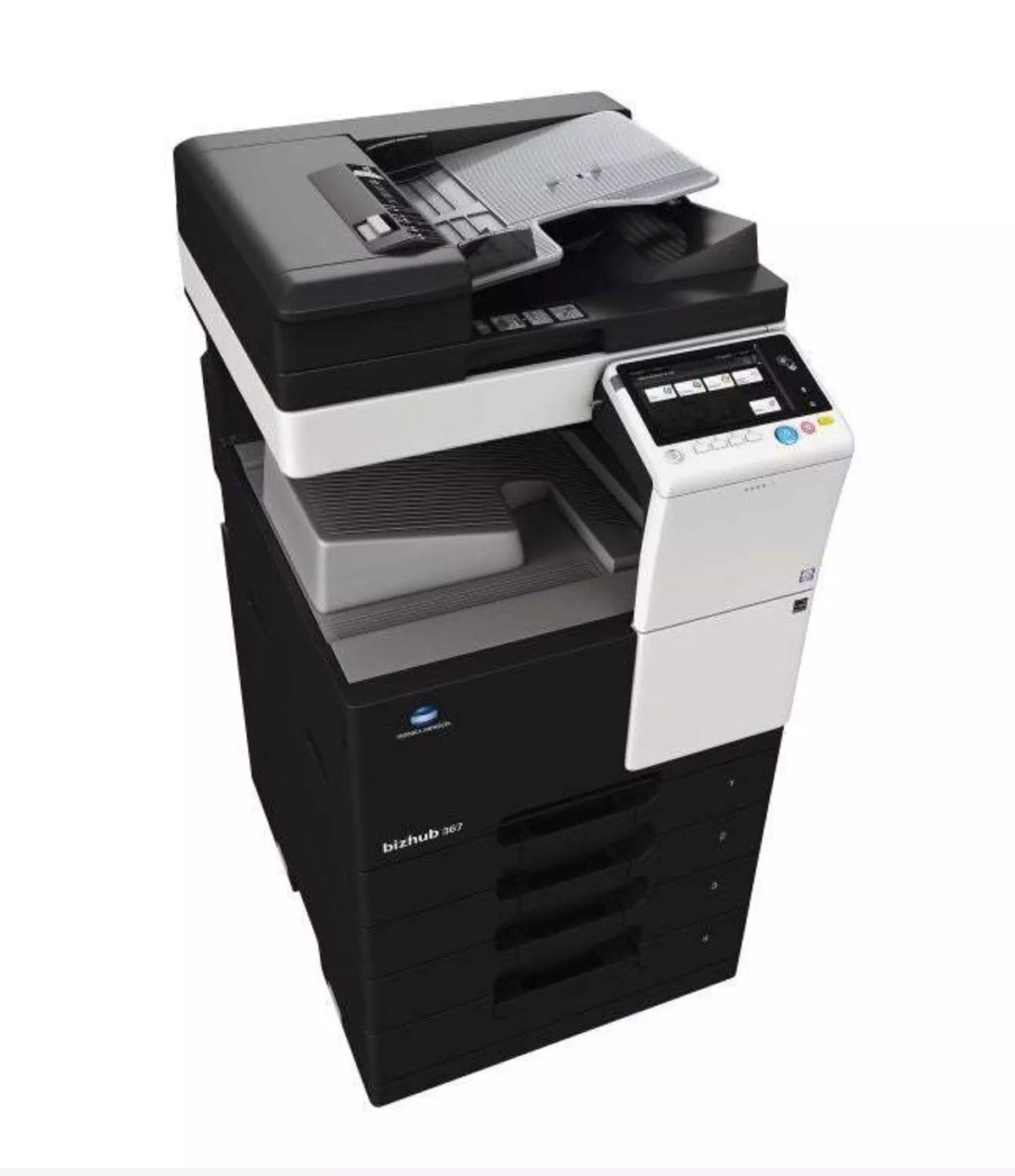 Konica Minolta bizhub 367 Mono MFD, 2GB RAM, Emperon Controller, Bypass, 2 x 500 trays, HDD, 250GB, Duplex & Web Browser, Black & White