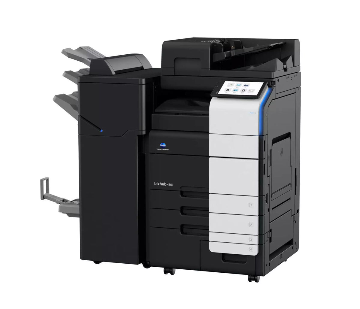 Konica Minolta bizhub 450i A3 Mono MFD. Dual Scan Document Feeder, Std Print Controller, 2x500 sheets Paper Cassette, 100 sheet bypass, HDD SDD 250GB, Duplex, Black & White