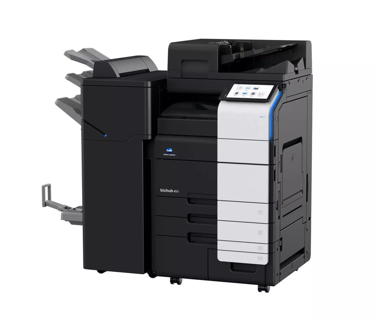 Konica Minolta bizhub 451i A3 Mono MFD. Dual Scan Document Feeder, Std Print Controller, 2x500 sheets Paper Cassette, 100 sheet bypass, HDD SDD 250GB, Duplex, Black & White