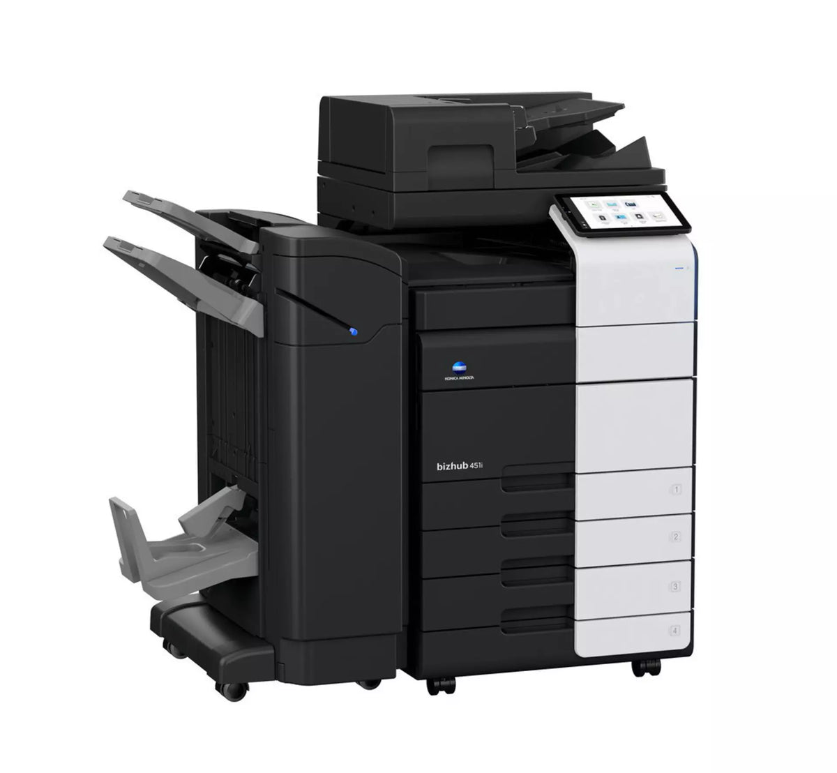 Konica Minolta bizhub 451i A3 Mono MFD. Dual Scan Document Feeder, Std Print Controller, 2x500 sheets Paper Cassette, 100 sheet bypass, HDD SDD 250GB, Duplex, Black & White