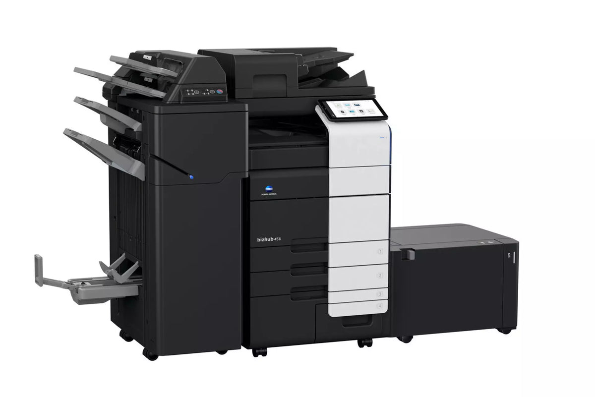 Konica Minolta bizhub 451i A3 Mono MFD. Dual Scan Document Feeder, Std Print Controller, 2x500 sheets Paper Cassette, 100 sheet bypass, HDD SDD 250GB, Duplex, Black & White