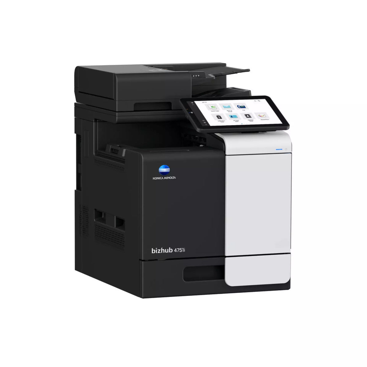 Konica Minolta bizhub 4751i A4 MFD. Std print controller w/PCL & PS3. 500 sheets & 100-sheet bypass.Dual Scan-DF and duplex standard. Black & White