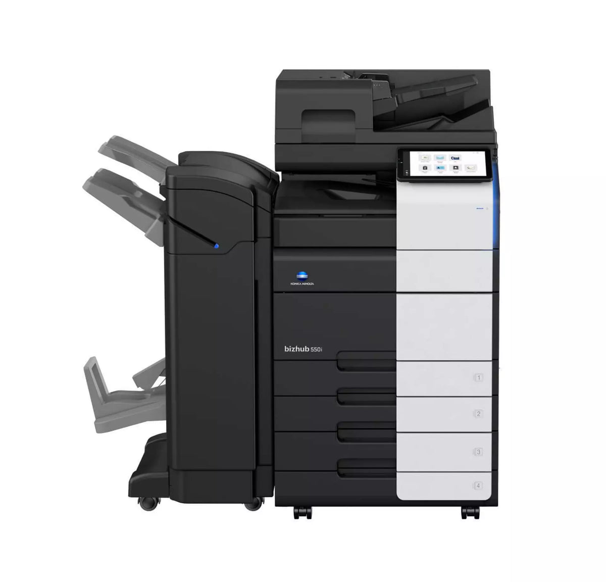 Konica Minolta bizhub 550i A3 Mono MFD. Dual Scan Document Feeder, Std Print Controller, 2x500 sheets Paper Cassette, 100 sheet bypass, HDD SDD 250GB, Duplex, Black & White