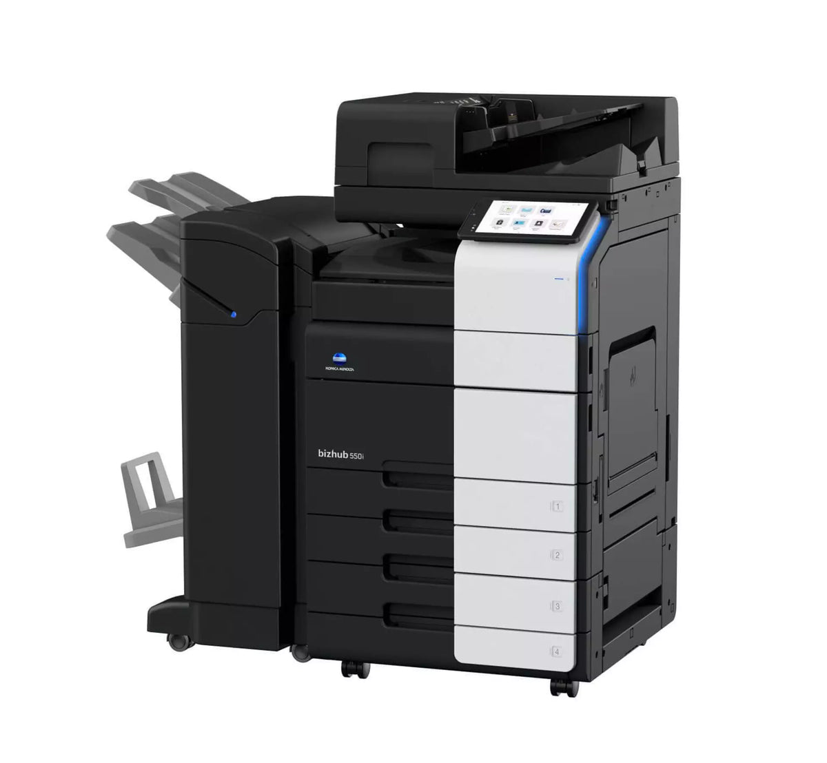 Konica Minolta bizhub 550i A3 Mono MFD. Dual Scan Document Feeder, Std Print Controller, 2x500 sheets Paper Cassette, 100 sheet bypass, HDD SDD 250GB, Duplex, Black & White