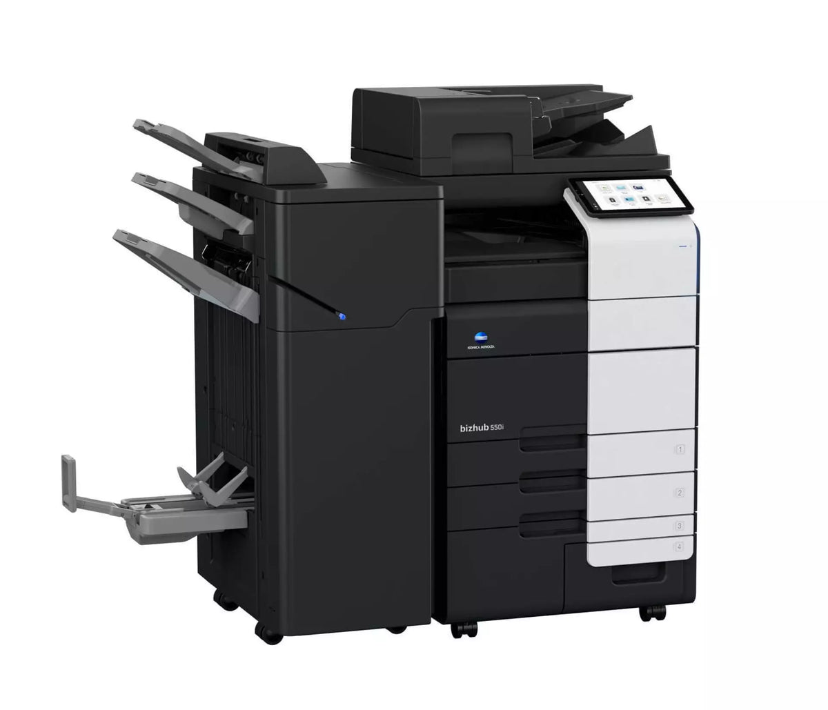 Konica Minolta bizhub 550i A3 Mono MFD. Dual Scan Document Feeder, Std Print Controller, 2x500 sheets Paper Cassette, 100 sheet bypass, HDD SDD 250GB, Duplex, Black & White