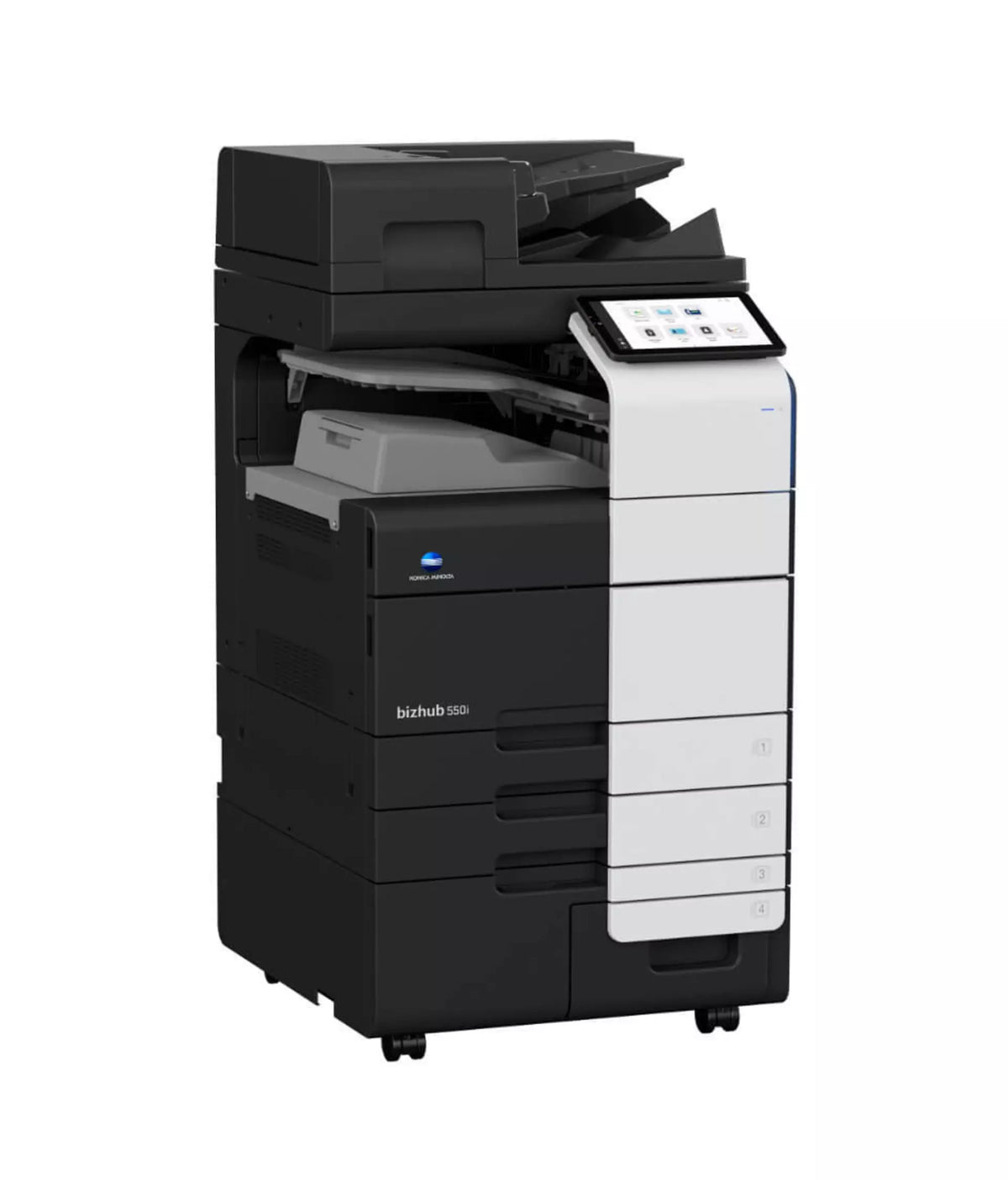 Konica Minolta bizhub 550i A3 Mono MFD. Dual Scan Document Feeder, Std Print Controller, 2x500 sheets Paper Cassette, 100 sheet bypass, HDD SDD 250GB, Duplex, Black & White