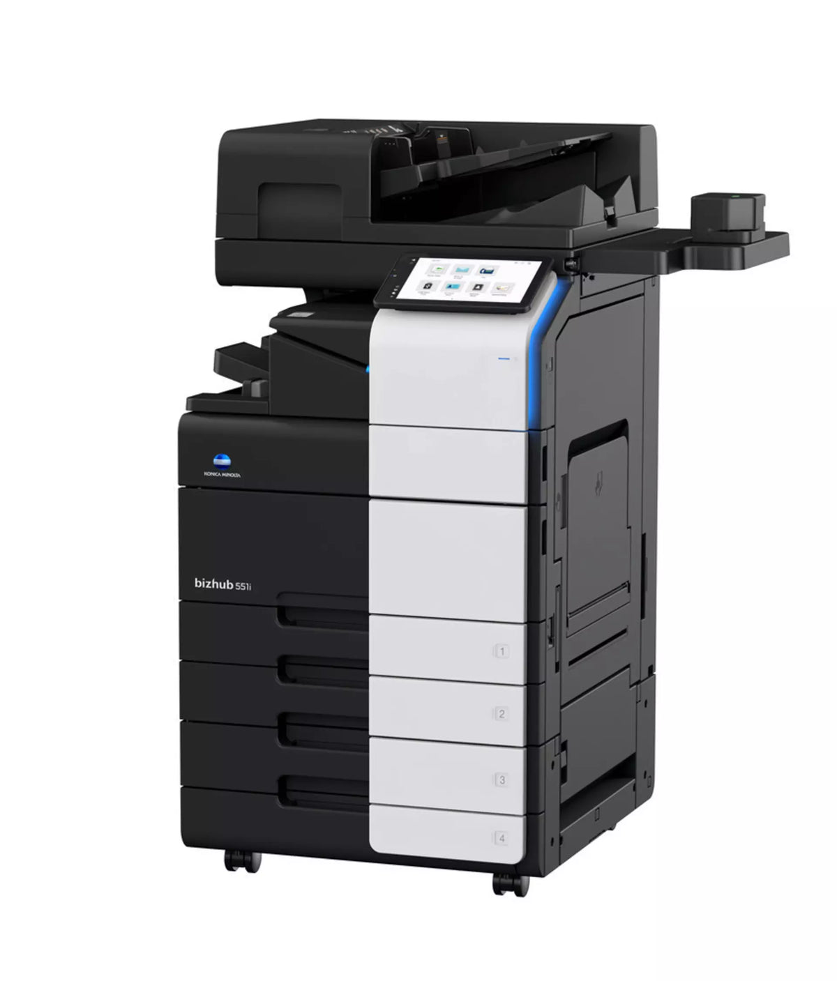 Konica Minolta bizhub 551i A3 Mono MFD. Dual Scan Document Feeder, Std Print Controller, 2x500 sheets Paper Cassette, 100 sheet bypass, HDD SDD 250GB, Duplex, Black & White
