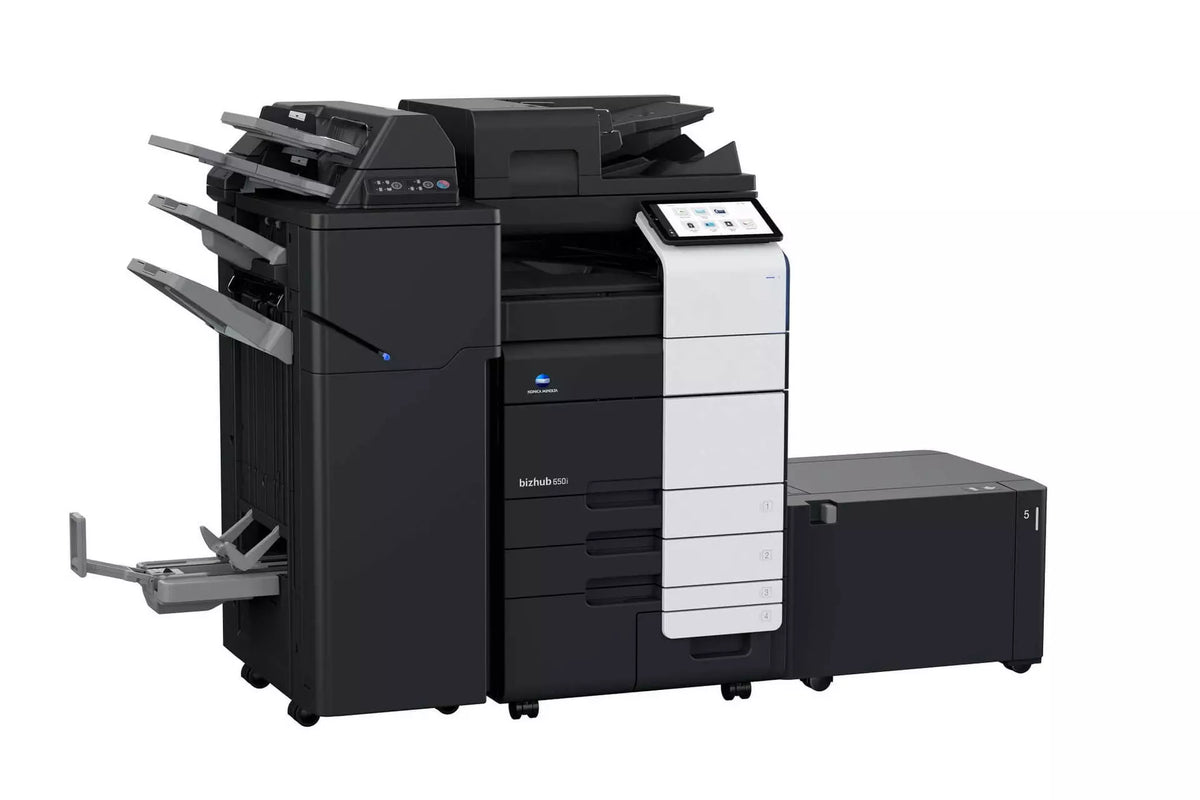 Konica Minolta bizhub 650i A3 Mono MFD. Dual Scan Document Feeder, Std Print Controller, 2x500 sheets Paper Cassette, 100 sheet bypass, HDD SDD 250GB, Duplex, Black & White