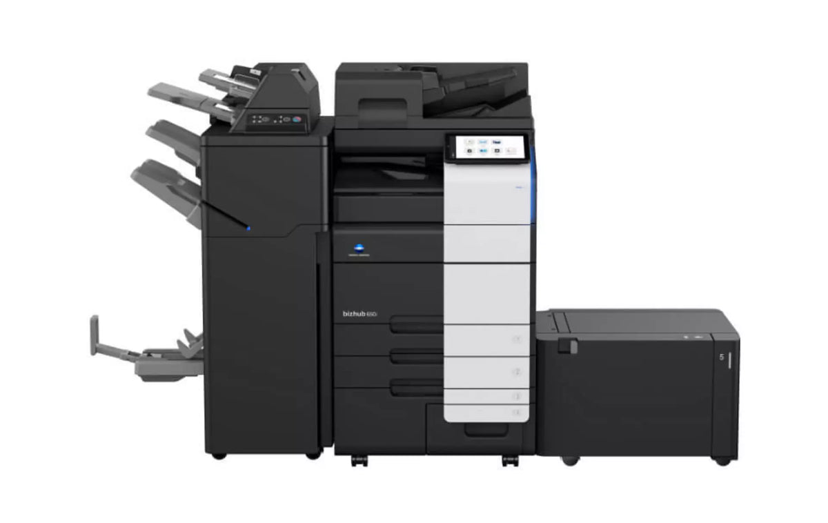 Konica Minolta bizhub 650i A3 Mono MFD. Dual Scan Document Feeder, Std Print Controller, 2x500 sheets Paper Cassette, 100 sheet bypass, HDD SDD 250GB, Duplex, Black & White