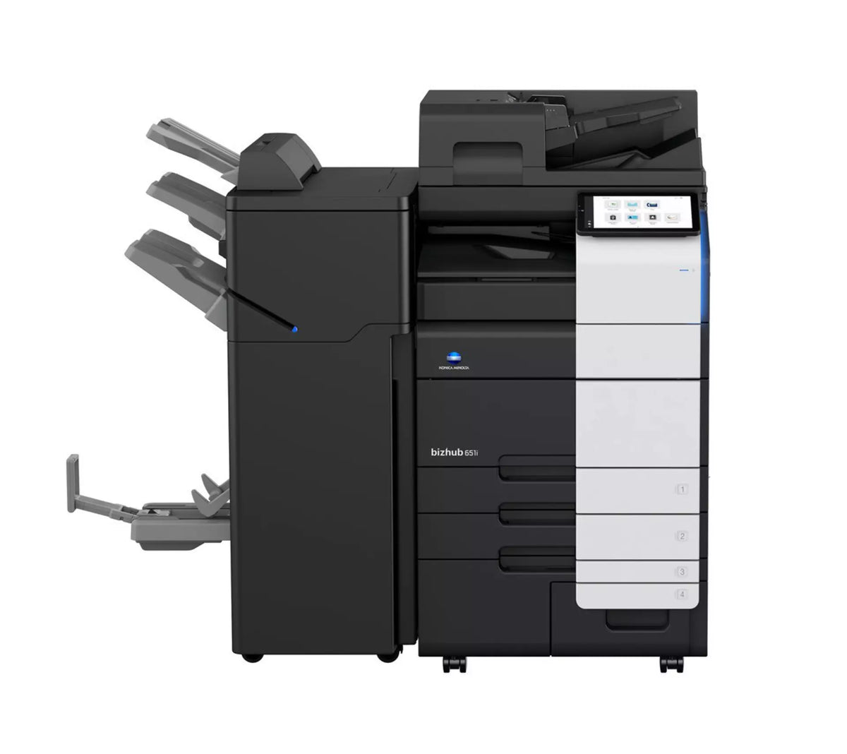 Konica Minolta bizhub 651i A3 Mono MFD. Dual Scan Document Feeder, Std Print Controller, 2x500 sheets Paper Cassette, 100 sheet bypass, HDD SDD 250GB, Duplex, Black & White