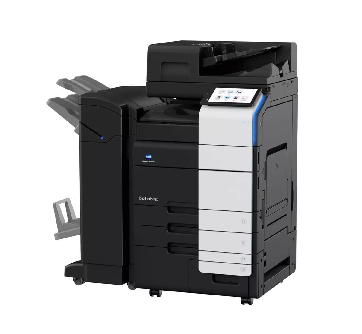 Konica Minolta bizhub 750i A3 Mono MFD. Dual Scan DF, Duplex, Bypass, Emperon, 4 x cass, HDD SDD 250GB, Duplex, Black & White