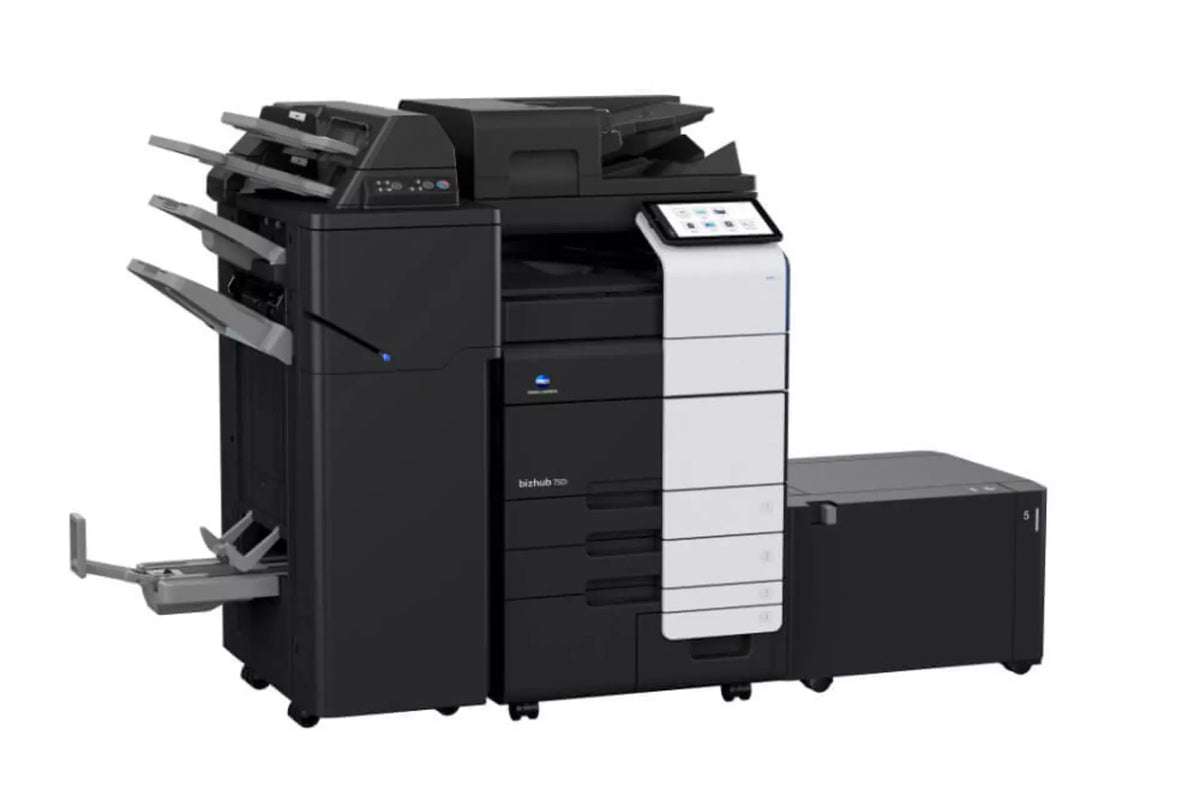 Konica Minolta bizhub 750i A3 Mono MFD. Dual Scan DF, Duplex, Bypass, Emperon, 4 x cass, HDD SDD 250GB, Duplex, Black & White