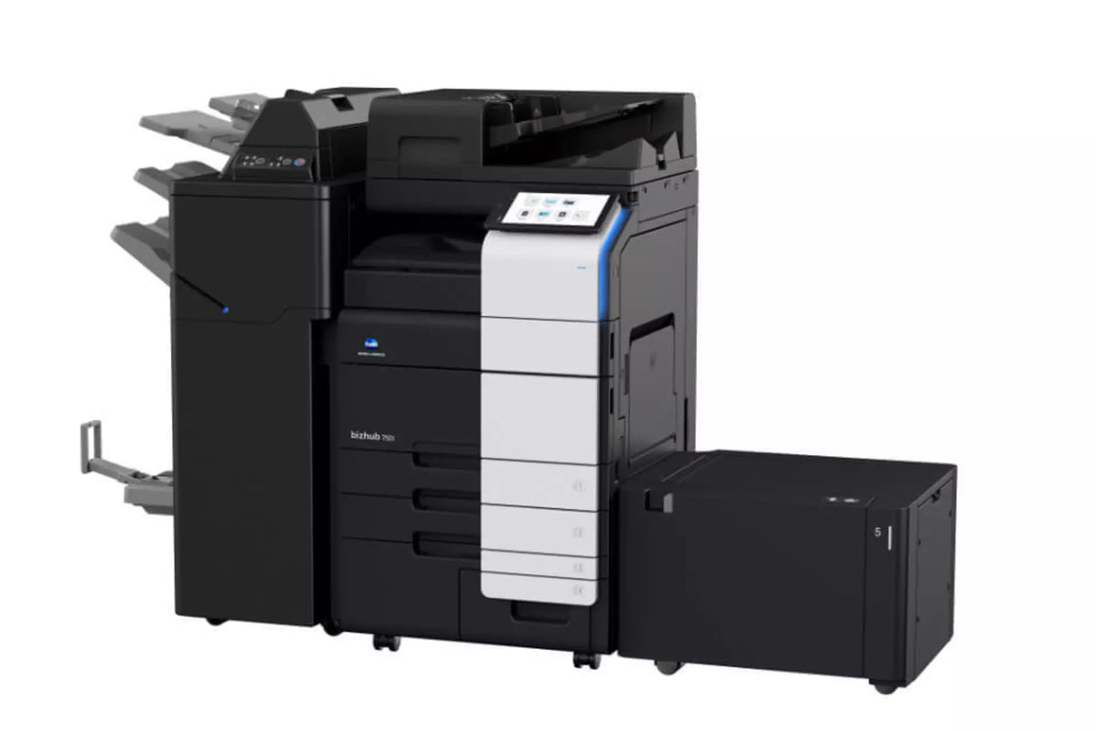 Konica Minolta bizhub 750i A3 Mono MFD. Dual Scan DF, Duplex, Bypass, Emperon, 4 x cass, HDD SDD 250GB, Duplex, Black & White