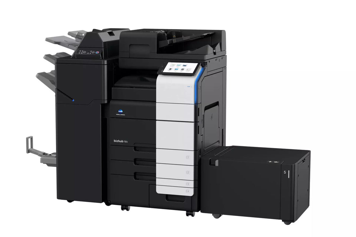 Konica Minolta bizhub 751i A3 Mono MFD. Dual Scan DF, Duplex, Bypass, Emperon, 4 x cass, HDD SDD 250GB, Duplex, Black & White