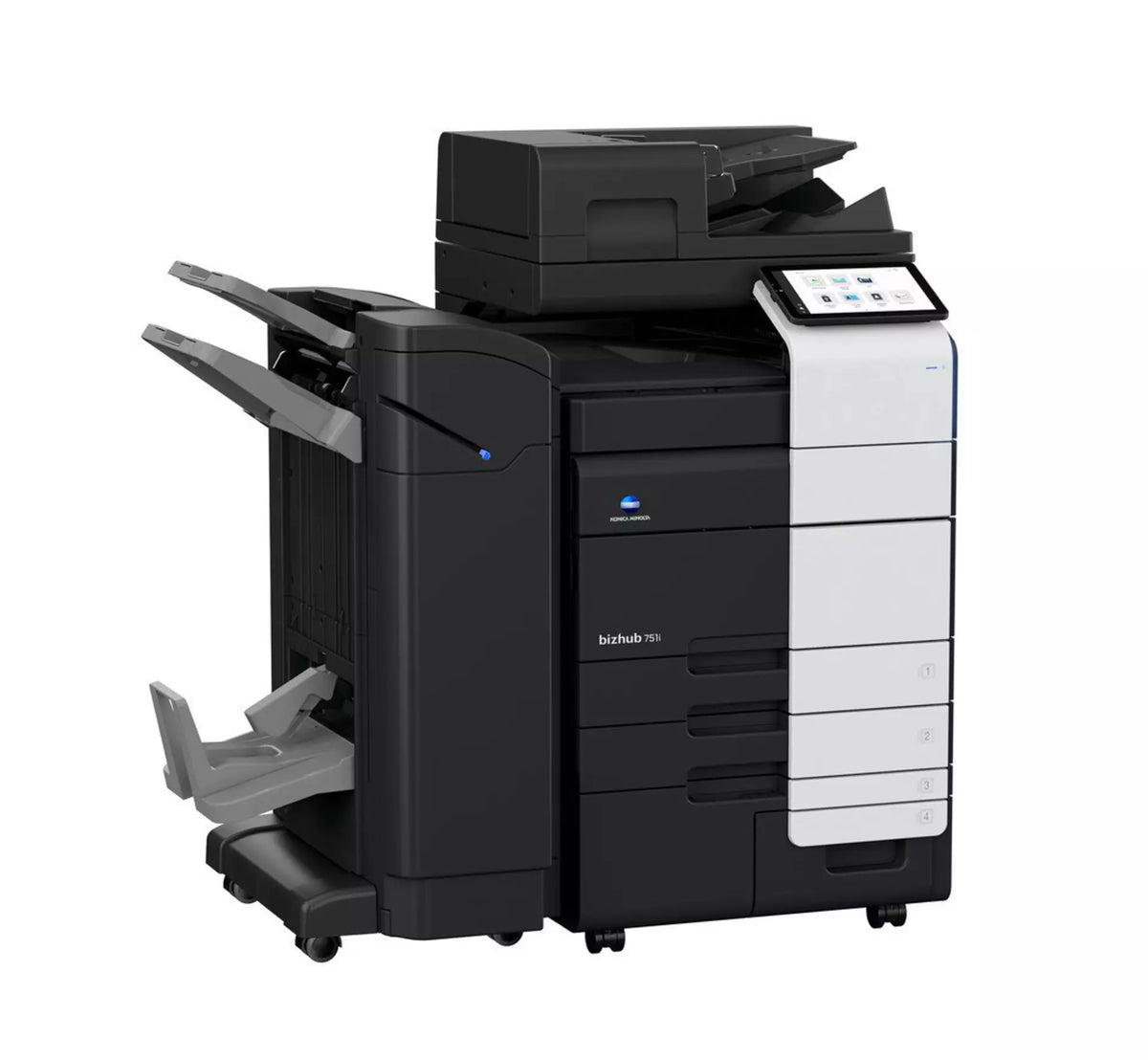 Konica Minolta bizhub 751i A3 Mono MFD. Dual Scan DF, Duplex, Bypass, Emperon, 4 x cass, HDD SDD 250GB, Duplex, Black & White