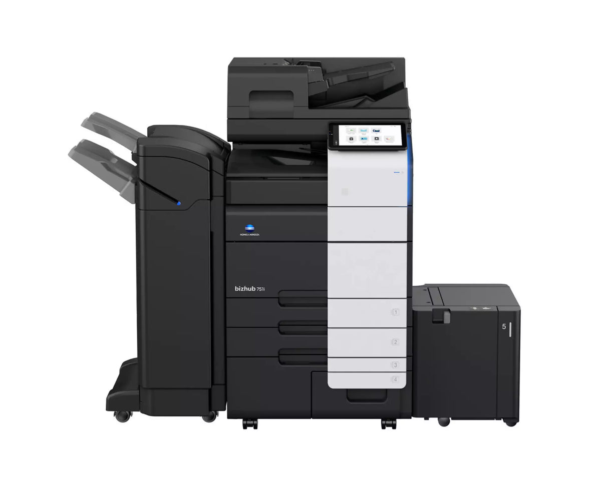 Konica Minolta bizhub 751i A3 Mono MFD. Dual Scan DF, Duplex, Bypass, Emperon, 4 x cass, HDD SDD 250GB, Duplex, Black & White