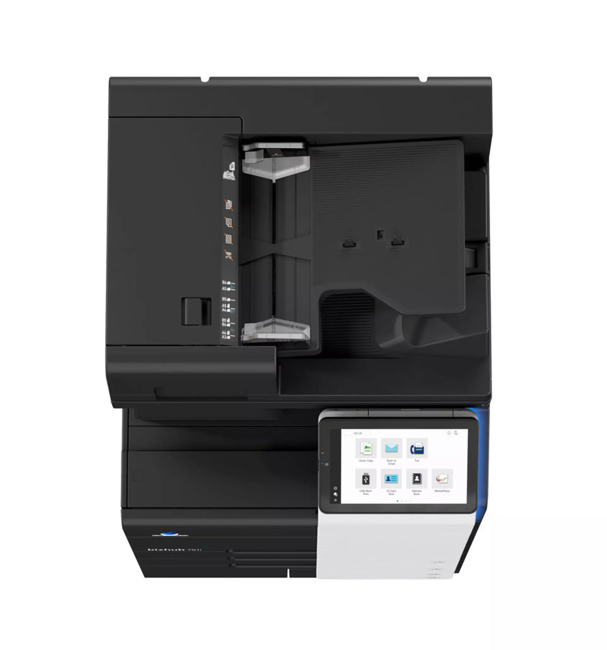 Konica Minolta bizhub 751i A3 Mono MFD. Dual Scan DF, Duplex, Bypass, Emperon, 4 x cass, HDD SDD 250GB, Duplex, Black & White