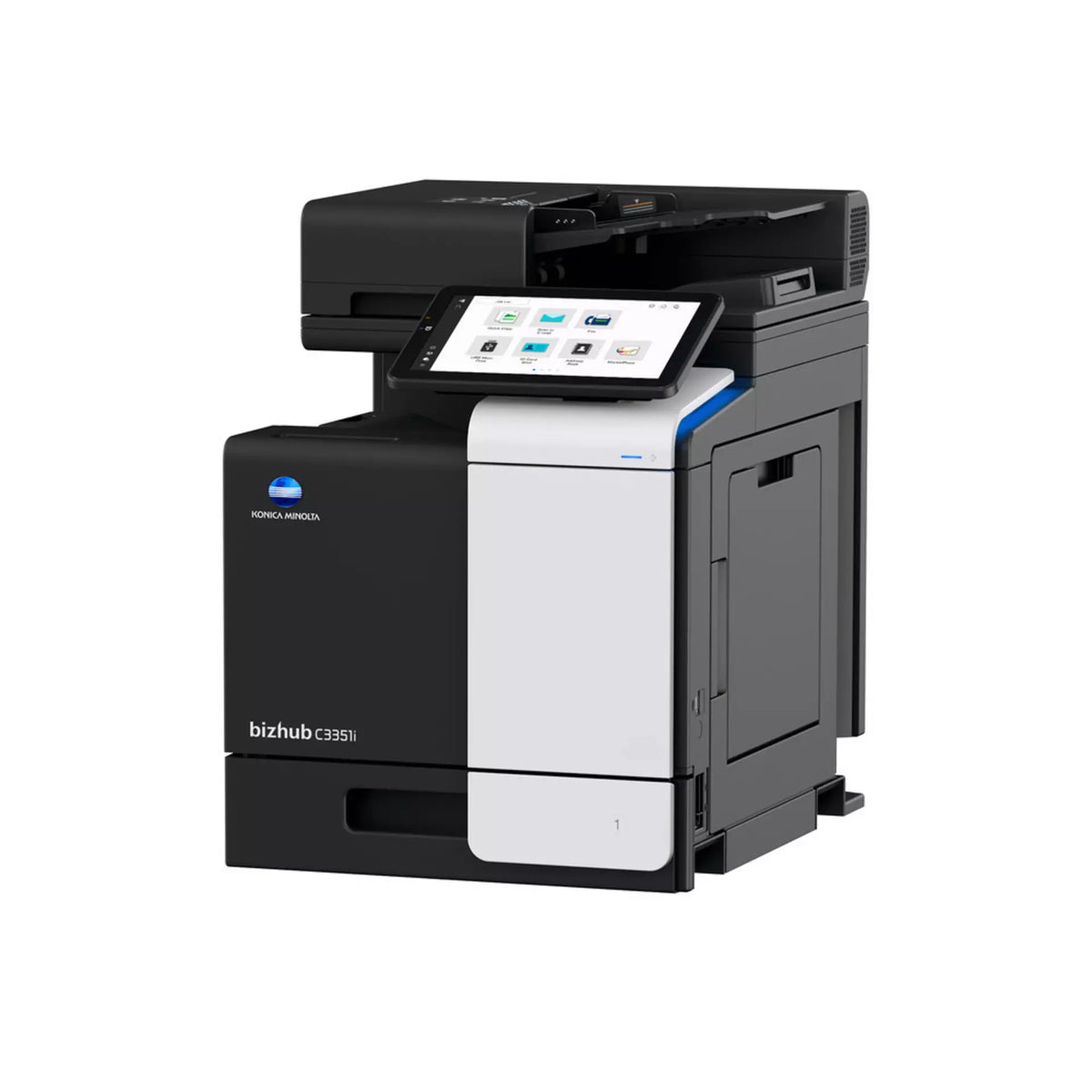 bizhub C3351i A4 MFD. Std print controller w/PCL & PS3. 500 sheets & 100-sheet bypass.Dual Scan-DF and duplex standard.