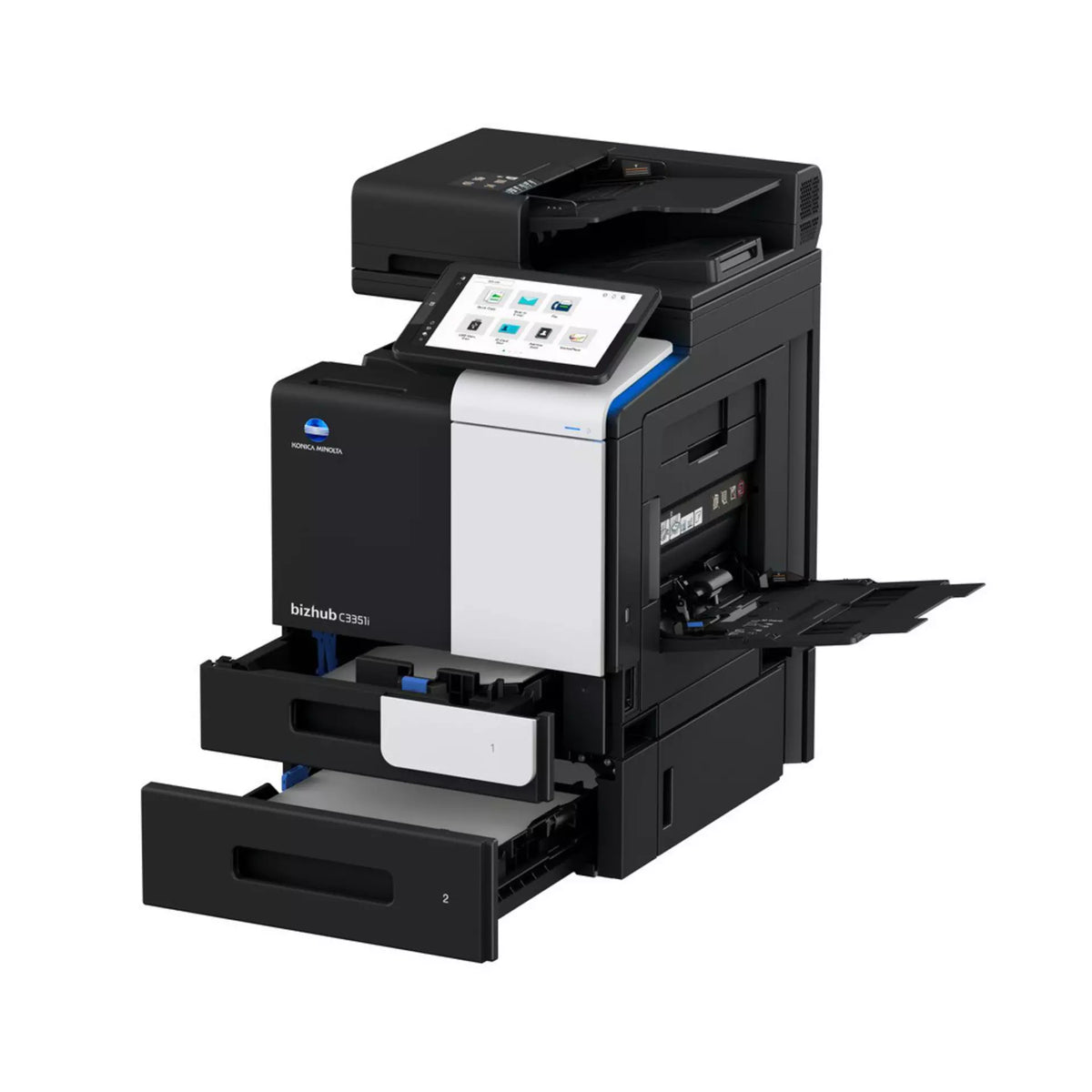bizhub C3351i A4 MFD. Std print controller w/PCL & PS3. 500 sheets & 100-sheet bypass.Dual Scan-DF and duplex standard.