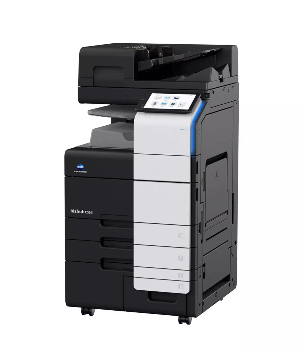 Konica Minolta bizhub C551i A3 MFD. Dual Scan Document Feeder, Std Print Controller, 2x500 sheets Paper Cassette, 100 sheet bypass, HDD SDD 250GB, Duplex