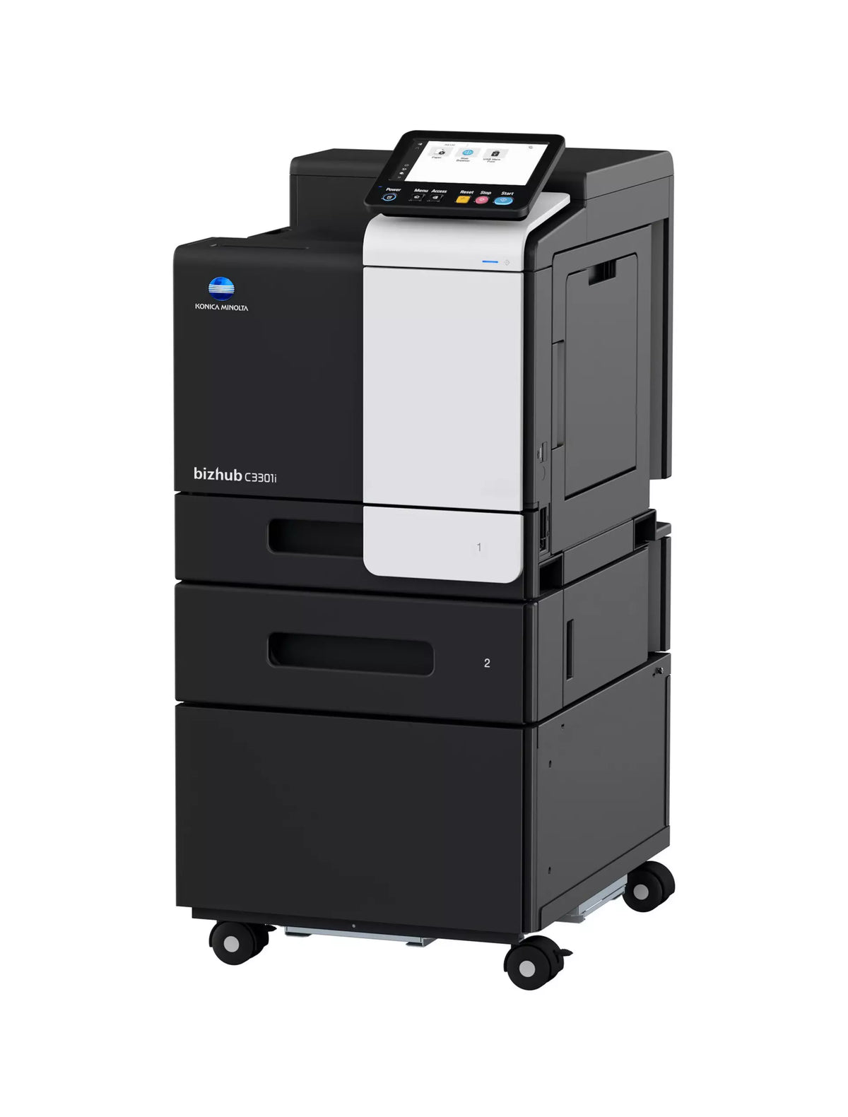 Konica Minolta bizhub C3301i - A4 Single Function Printer.  Std 500 sheets and 100-sheet bypass. Duplex unit std.