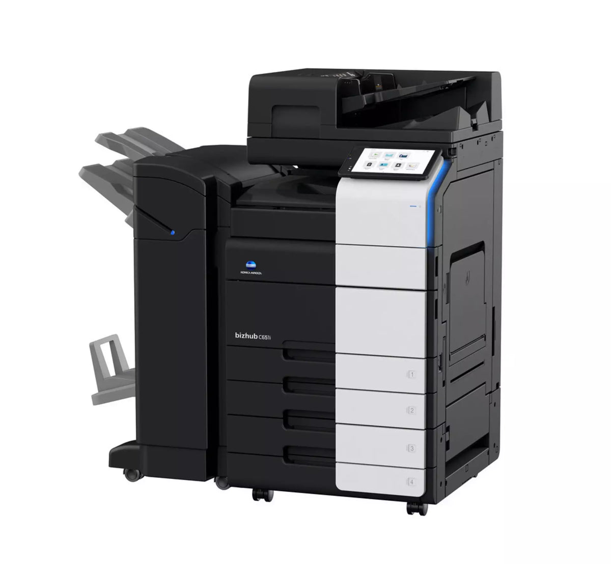 Konica Minolta bizhub C651i  A3 MFD. Dual Scan Document Feeder, Std Print Controller, 2x500 sheets Paper Cassette, 100 sheet bypass, HDD SDD 250GB, Duplex