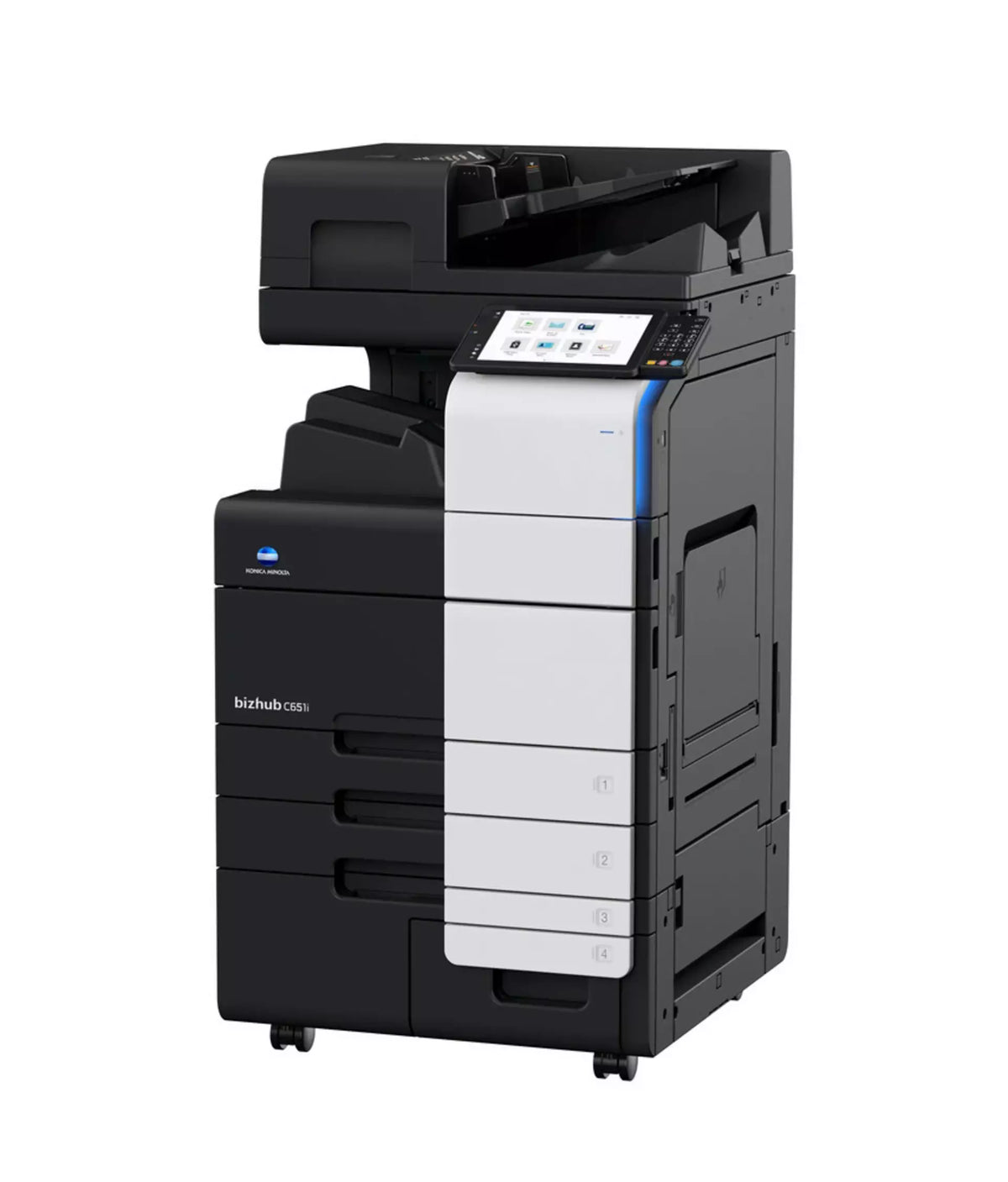 Konica Minolta bizhub C651i  A3 MFD. Dual Scan Document Feeder, Std Print Controller, 2x500 sheets Paper Cassette, 100 sheet bypass, HDD SDD 250GB, Duplex