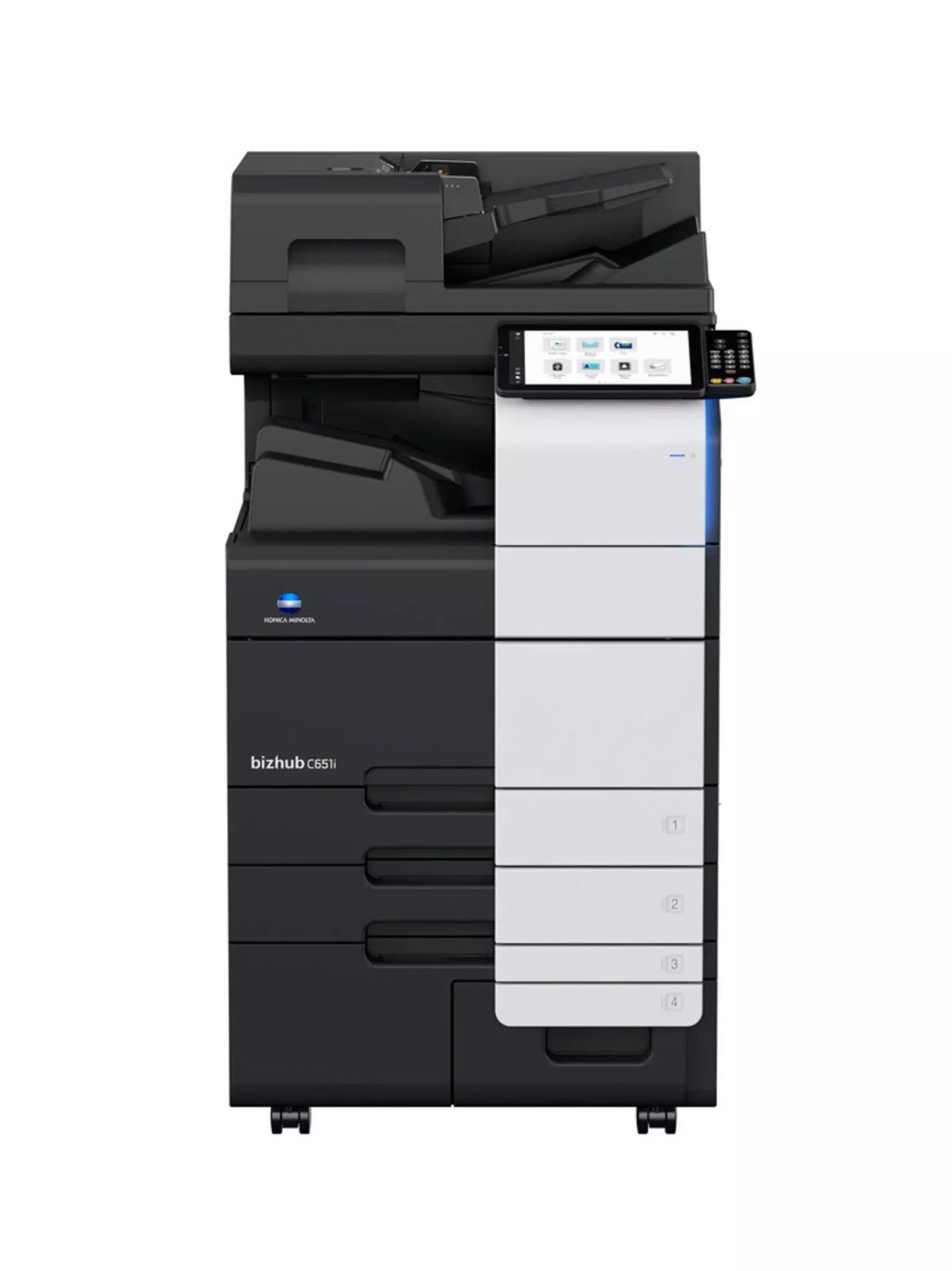 Konica Minolta bizhub C651i  A3 MFD. Dual Scan Document Feeder, Std Print Controller, 2x500 sheets Paper Cassette, 100 sheet bypass, HDD SDD 250GB, Duplex