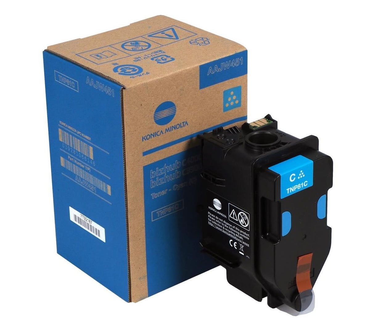 Konica Minolta TNP81C Toner Cartridge C for C3300i/C4000i. Yield 9k