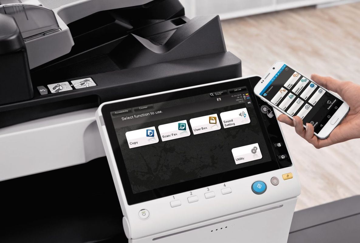Konica Minolta bizhub C458 Dual scan DF, 4GB RAM, Emperon-Contr., Bypass, 2x500 sheets cassettes, HDD 250GB, Duplex