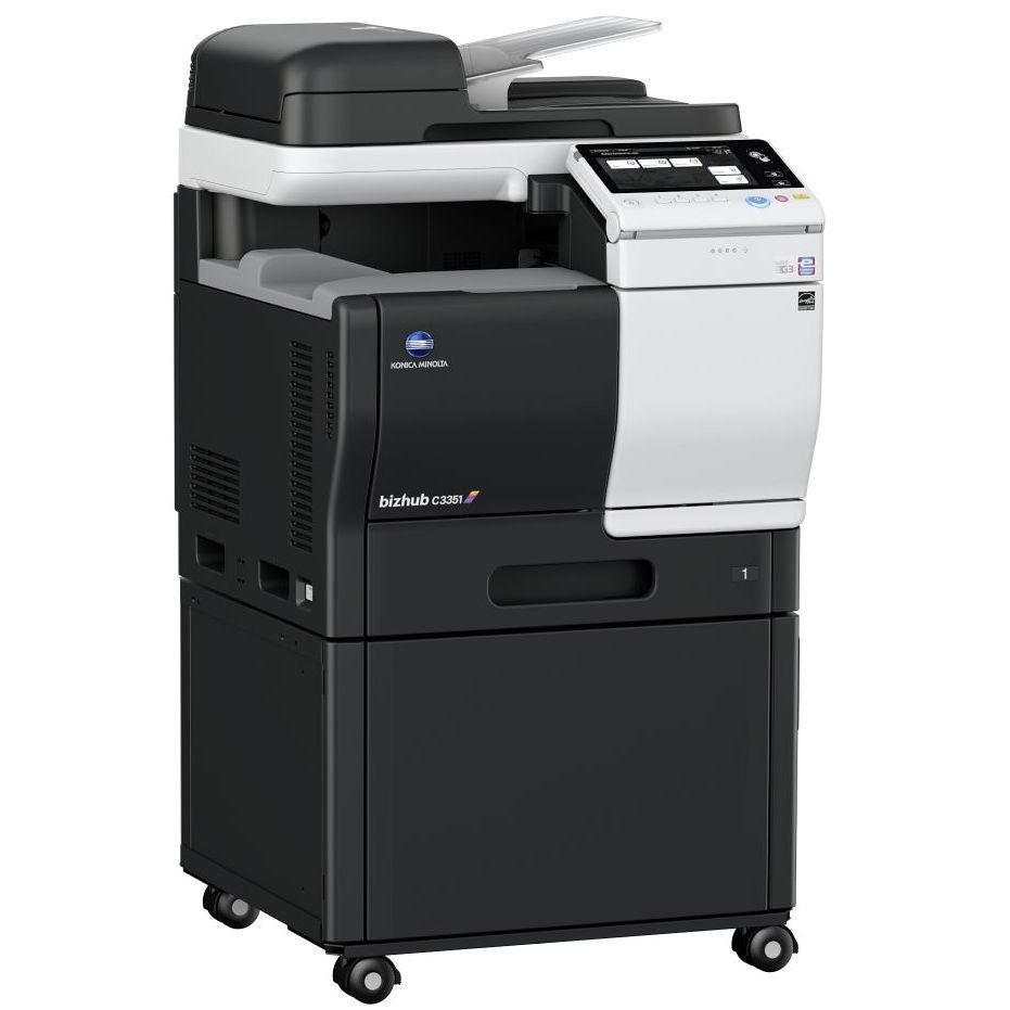 Konica Minolta bizhub C3351 A4 MFD. Std print controller w/PCL & PS3. 550 sheets & 100-sheet bypass.ARDF and duplex standard.