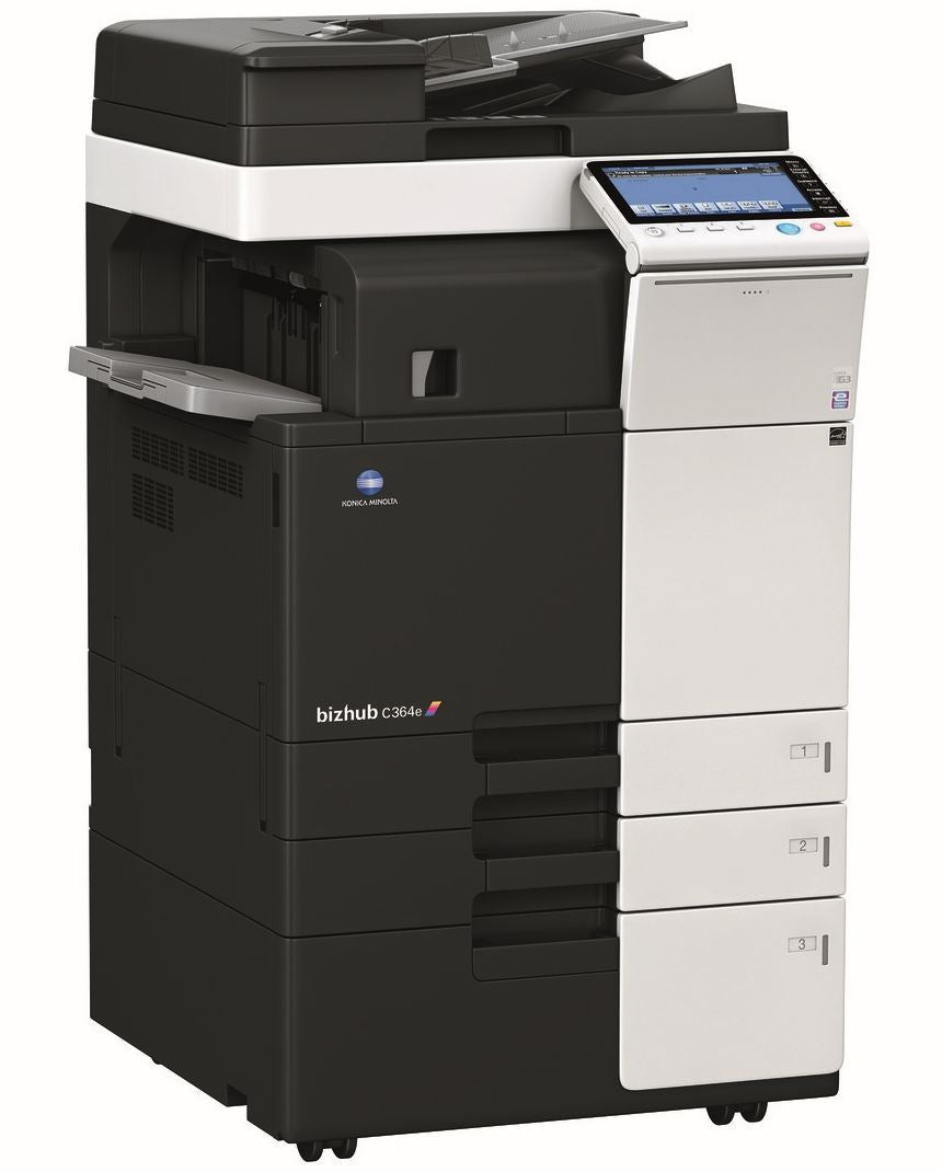 Konica Minolta bizhub C364e, 2GB RAM, Emperon-Contr., Bypass, Paper Cass. (2x500 sheets), HDD 250GB, Duplex