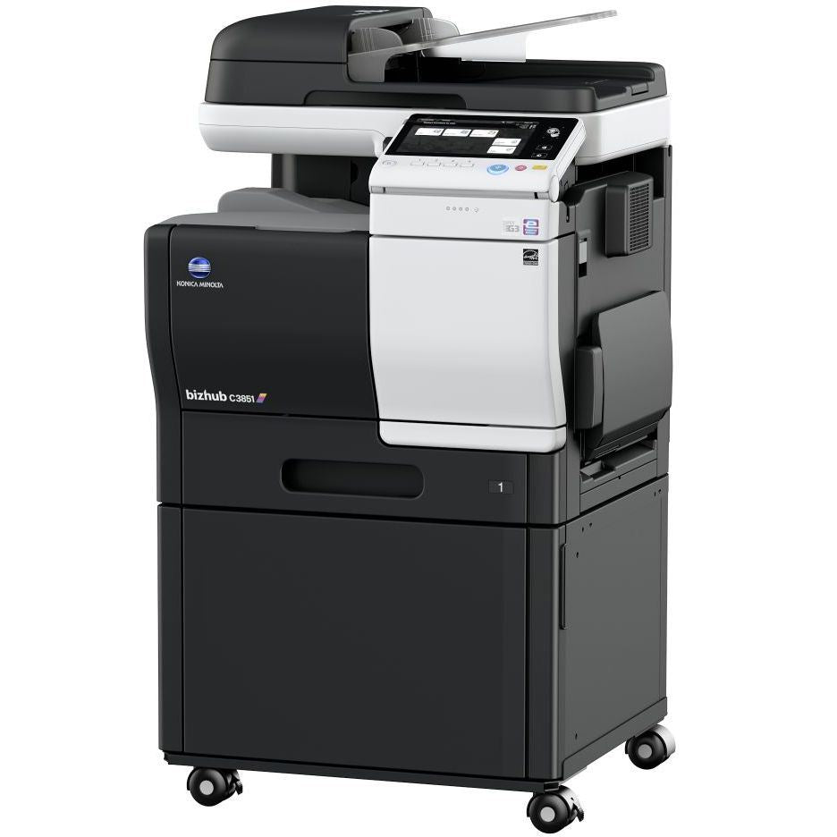 Konica Minolta bizhub C3851 A4 MFD.  Standard printer controller and fax. 550 sheets & 100-sheet bypass.ARDF and duplex standard.