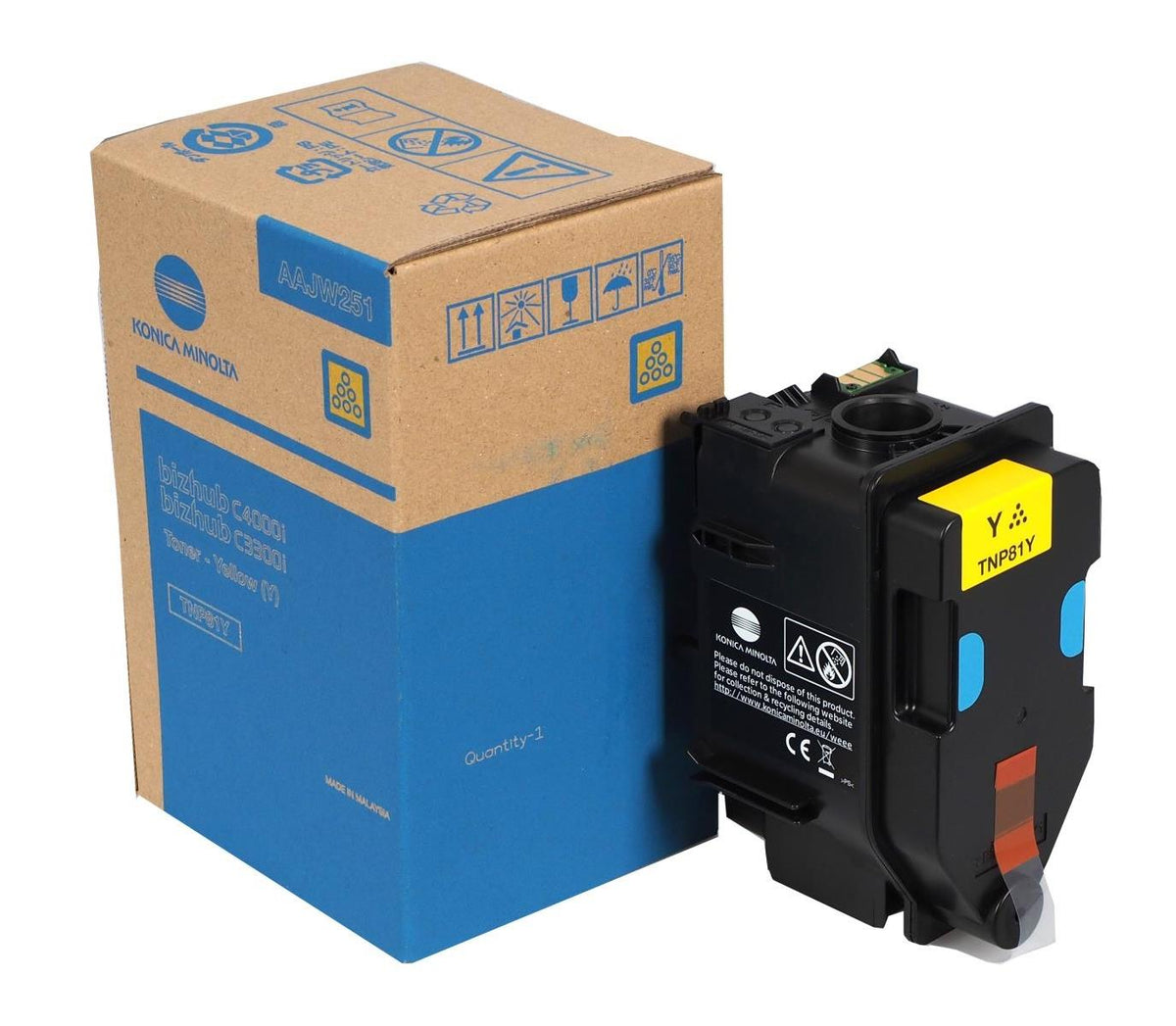 Konica Minolta TNP81Y Toner Cartridge Y for C3300i/C4000i. Yield 9k