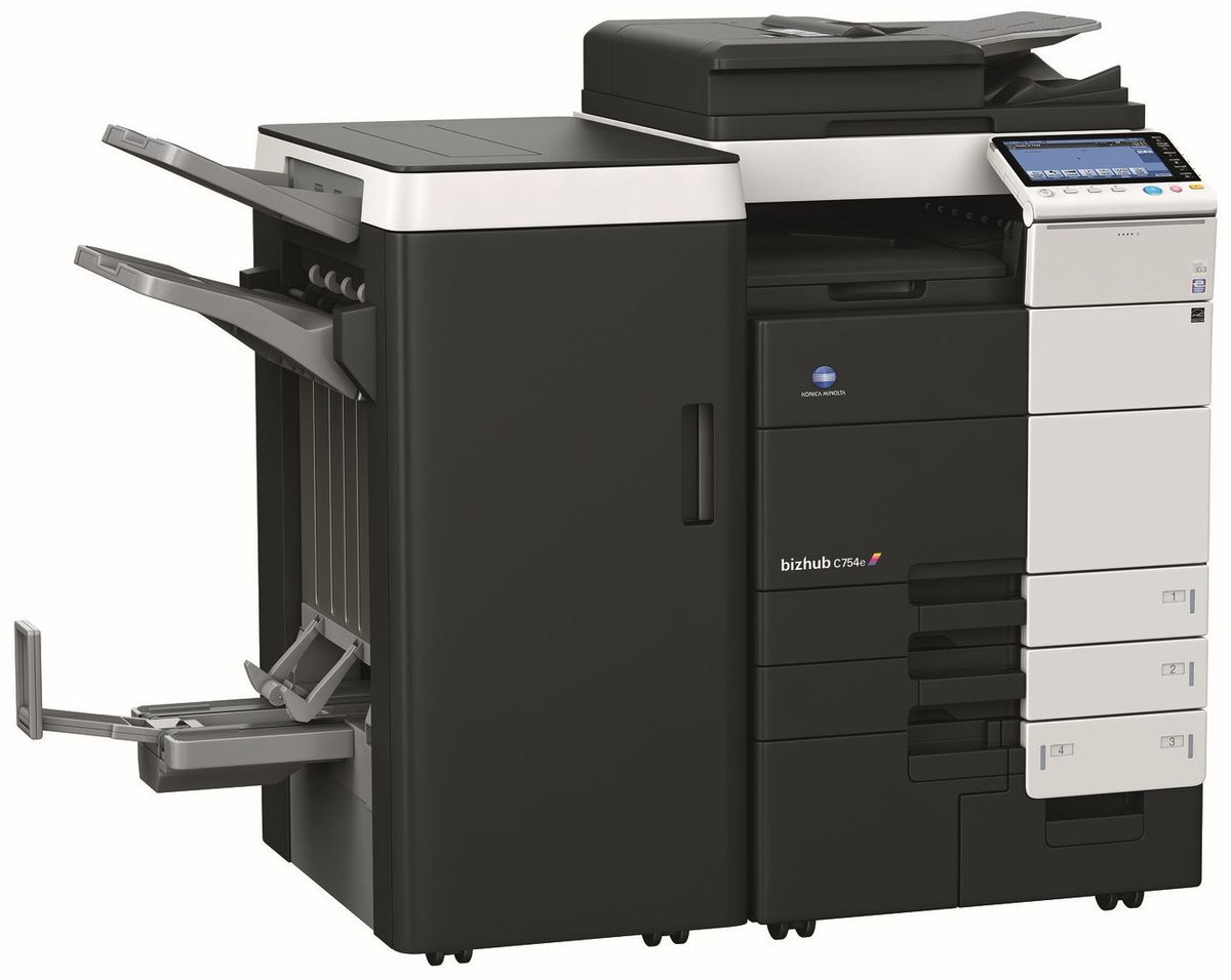Konica Minolta bizhub C754e,  Dual Scan DF, Duplex, Bypass, Emperon, 4 x cass, 2GB RAM, 250GB HDD