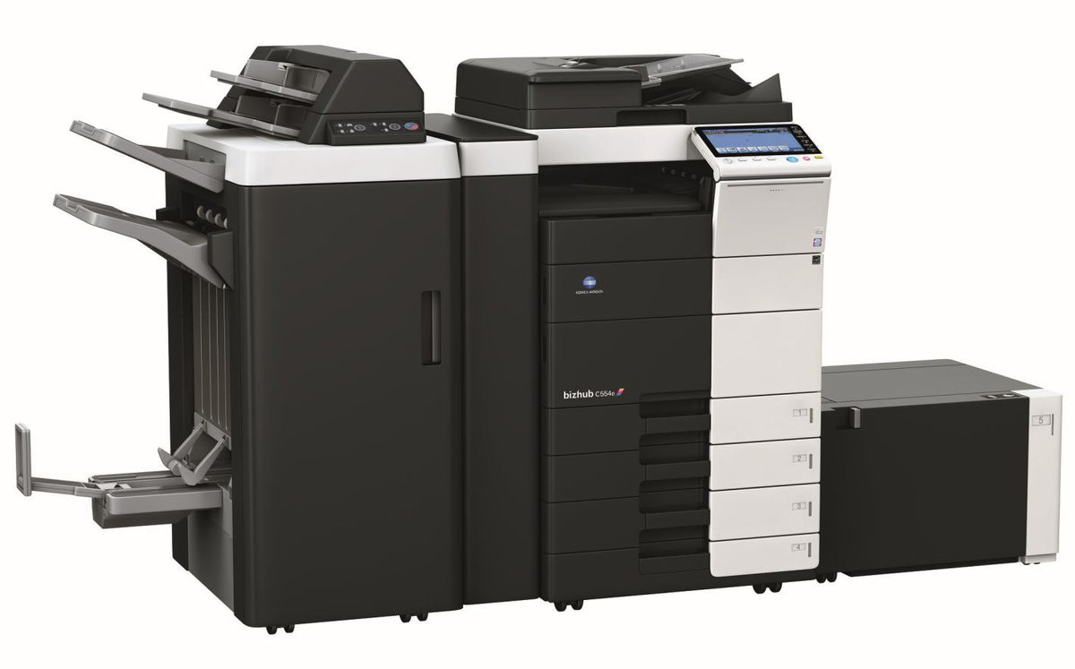 Konica Minolta bizhub C554e, Dual scan DF, 2GB RAM, Emperon-Contr., Bypass, Paper Cass. (2x500 sheets), HDD 250GB, Duplex