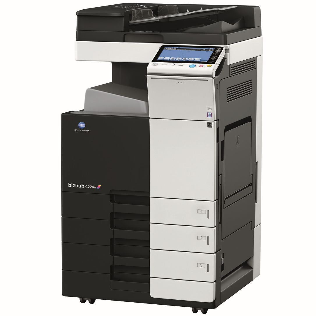 Konica Minolta bizhub C224e, 2GB RAM, Emperon-Contr., Bypass, Paper Cass. (2x500 sheets), HDD 250GB, Duplex