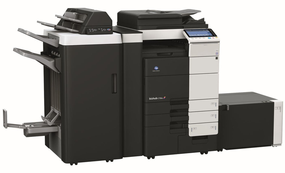 Konica Minolta bizhub C754e,  Dual Scan DF, Duplex, Bypass, Emperon, 4 x cass, 2GB RAM, 250GB HDD