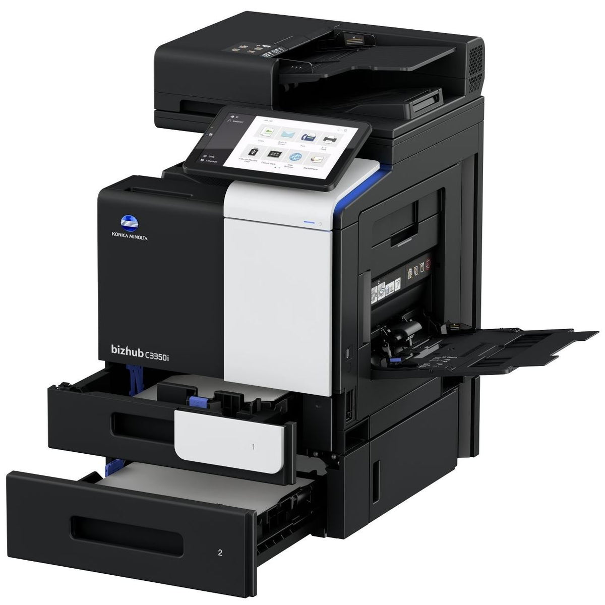 Konica Minolta bizhub C3350i A4 MFD. Std print controller w/PCL & PS3. 500 sheets & 100-sheet bypass.Dual Scan-DF and duplex standard.