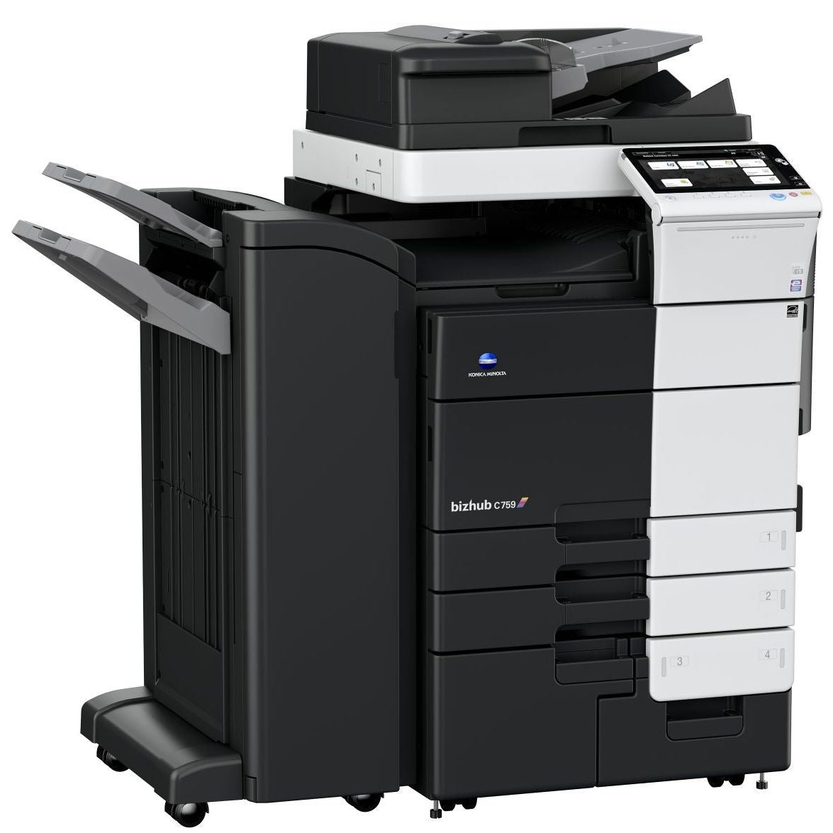 Konica Minolta bizhub C759, Dual Scan DF, Duplex, Bypass, Emperon, 4 x cass, 2GB RAM, 250GB HDD