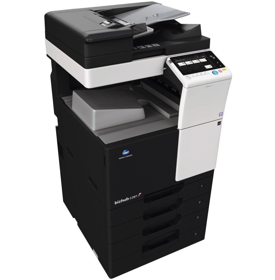 Konica Minolta bizhub C287 Colour MFD, 2GB RAM, Emperon Controller, Bypass, 2 x 500 trays, HDD, 250GB, Duplex & Web Browser