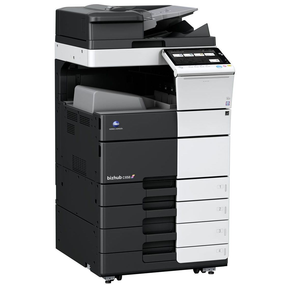 Konica Minolta bizhub C658 Dual scan DF, 4GB RAM, Emperon-Contr., Bypass, 2x500 sheets cassettes, HDD 250GB, Duplex