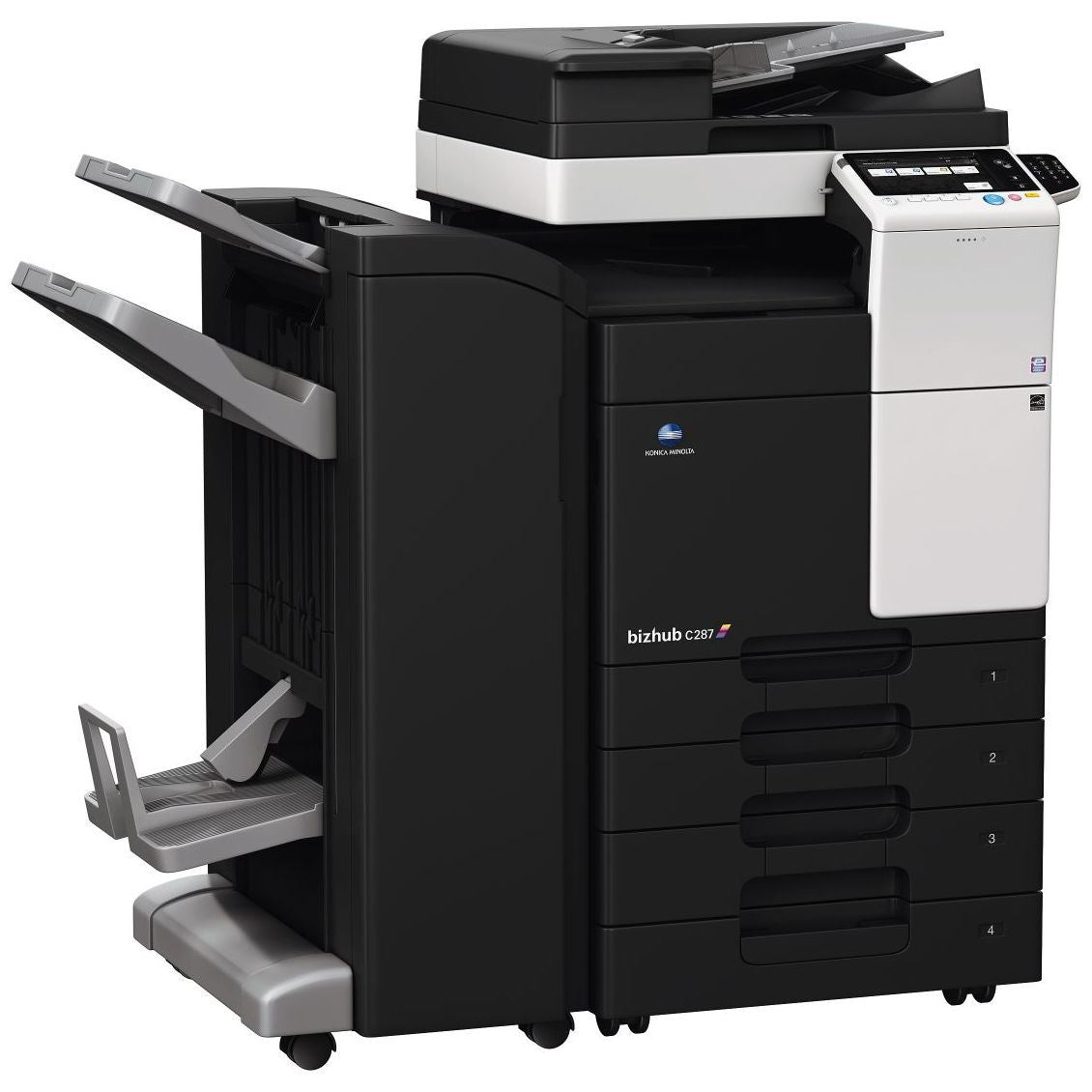 Konica Minolta bizhub C287 Colour MFD, 2GB RAM, Emperon Controller, Bypass, 2 x 500 trays, HDD, 250GB, Duplex & Web Browser