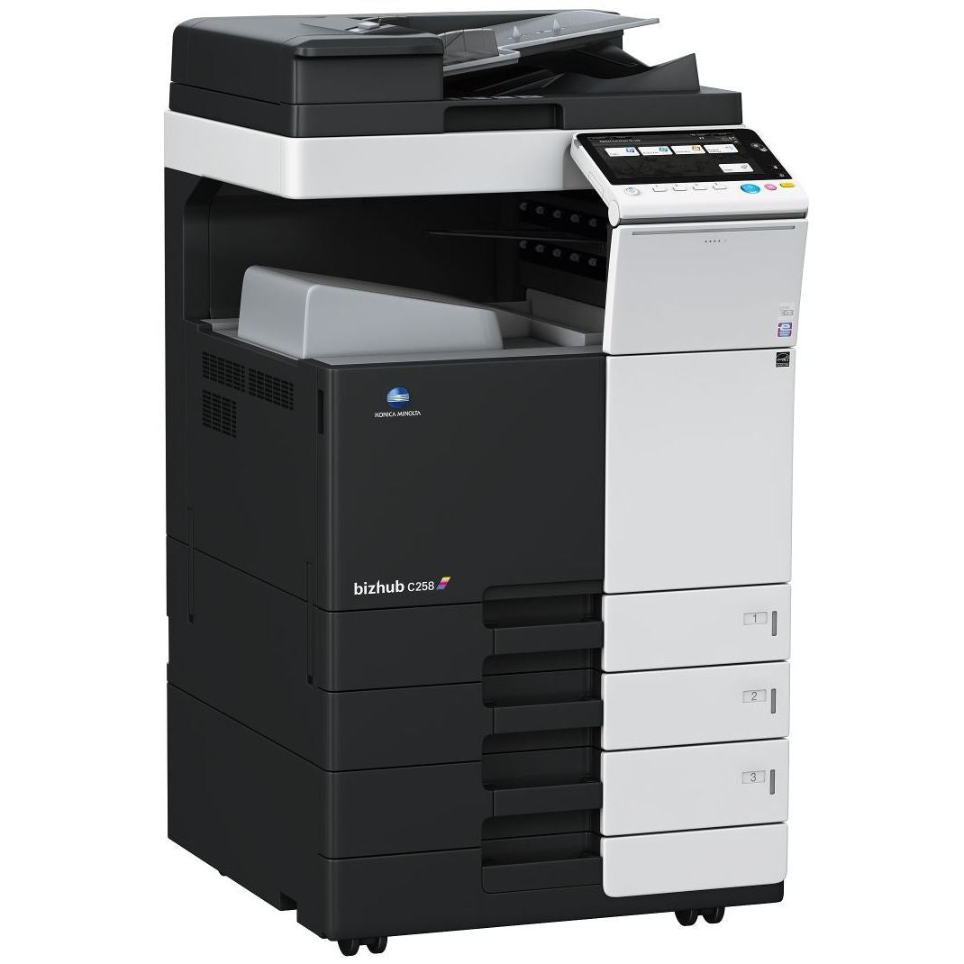 Konica Minolta bizhub C258, 2GB RAM, Emperon-Contr., Bypass, 2x500 sheets, HDD 250GB, Duplex